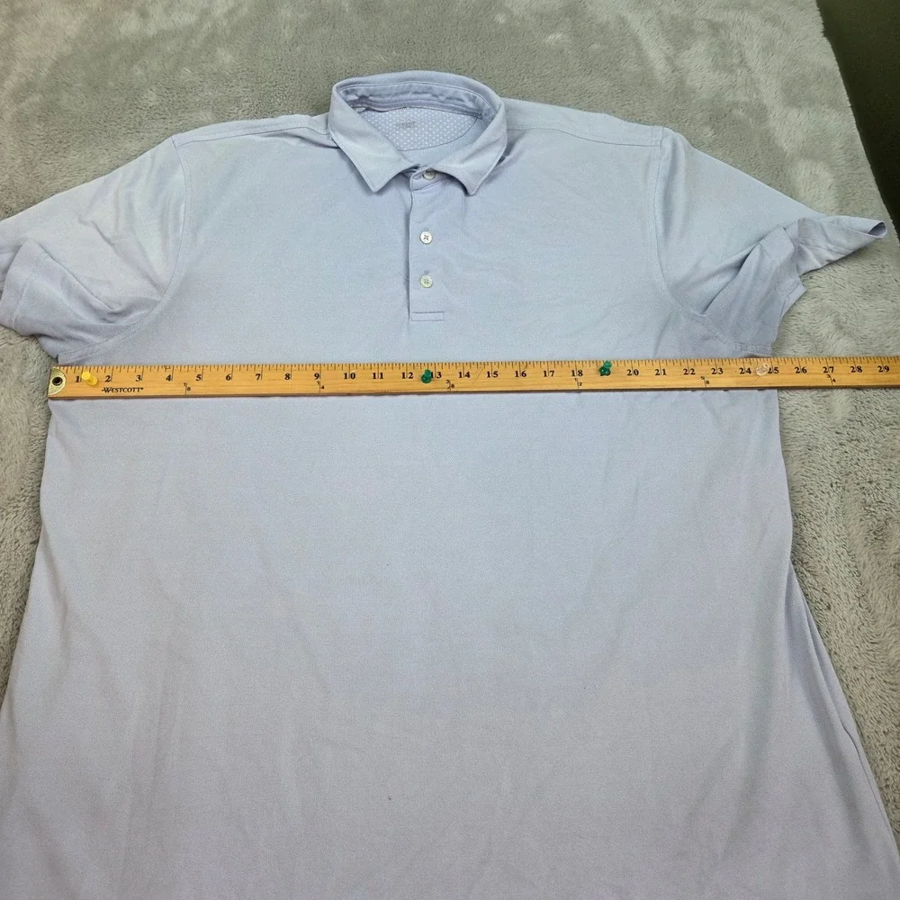 johnnie-O Polo Shirt Mens XL Performance Stretch Pique Short Sleeve Light Blue